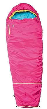 Grüezi bag Kids Grow Colorful Rose mitwachsender Kinderschlafsack, Körpergröße 100-150 cm, Mumienschlafsack, 1000g, Ø21 x 15 cm, raschelfrei