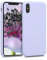 kwmobile Hülle kompatibel mit Apple iPhone X Hülle - Silikon Handy Case - Handyhülle weiche Oberfläche - kabelloses Laden - Pastell Lavendel