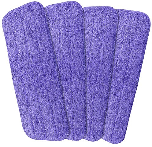 4 Pack Spray Mop Heads Replacement Mop Pads Reveal Mop Cleaning Pad ,Fit for All Spray Mops & Reveal Mops Washable 16.5*5.11 Inches. (Purple)