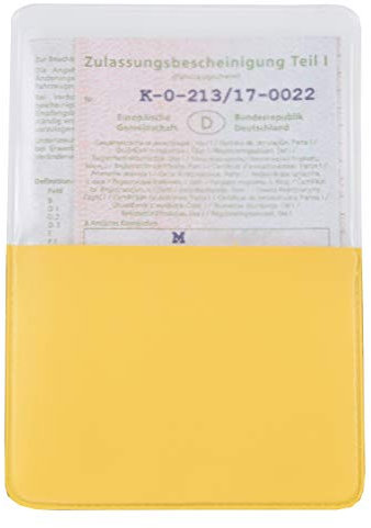 orgaexpert KFZ Schein Schutzhülle 1 Fach Made in Germany Etui Mappe Kartenhülle Fahrzeugschein Hülle (Gelb)