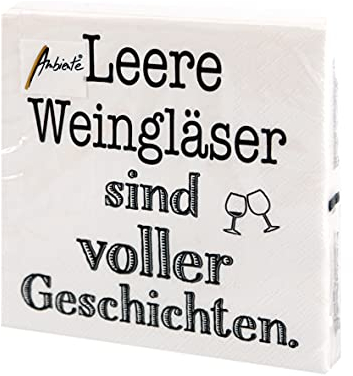 20 Servietten Voller Geschichten | Tischdeko | Sprüche | Text | Schrift 33x33cm