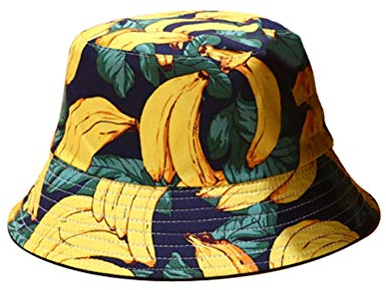 SOIMISS Hawaii Party Obst Gedruckt Sonnenschutz Hut - Mode Freizeit Reise Eimer Kappe Outdoor (Banane Dual Verwendet)