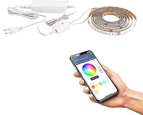 EGLO connect.z Smart-Home LED Band Stripe-Z, Strip 8 m, ZigBee, App und Sprachsteuerung Alexa, Lichtfarbe einstellbar (warmweiß-kaltweiß), RGB, dimmbar, selbstklebend, kürzbar