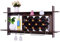 COSTWAY Wall Mounted Wine Rack, Bottle Glass Bar Accessories Shelving Organizer, Wood Wine Storage Display Shelf for Kitchen and Living Room (Walnut, 120 x 20 x 59cm)