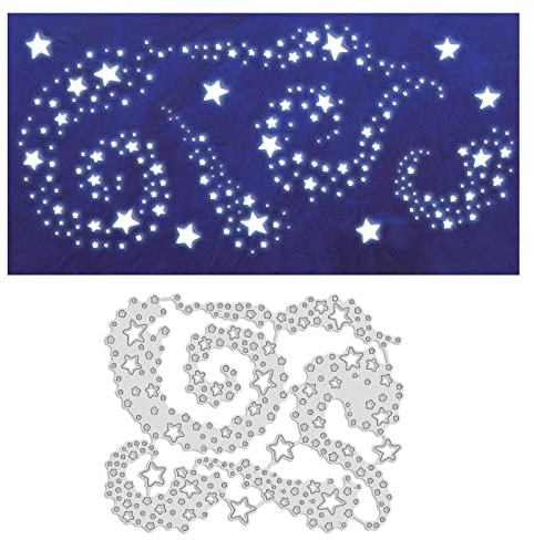 ORIGACH Wirbelnde Sterne Metall Stanzformen Stanzschablone für Kartenherstellung Sterne Prägeschablonen für DIY Scrapbooking Fotoalbum Dekorative
