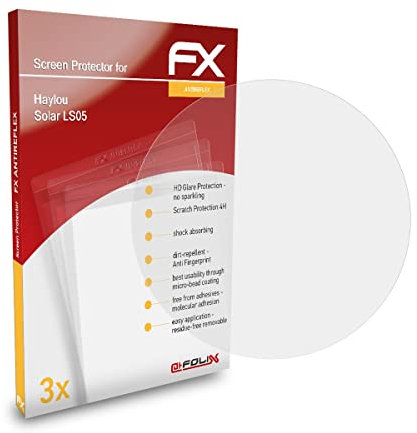atFoliX Panzerfolie kompatibel mit Haylou Solar LS05 Schutzfolie, entspiegelnde und stoßdämpfende FX Folie (3X)