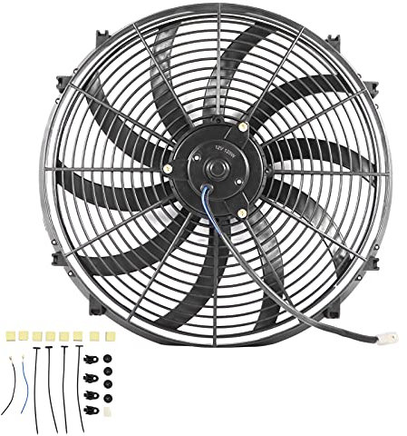 Ventilateur de Radiateur, Ventilateur électrique de Climatiseur de Voiture 16 Pouces 10 Lames Remplacement de Modification Push Pull pour Camions RVs DC 12V