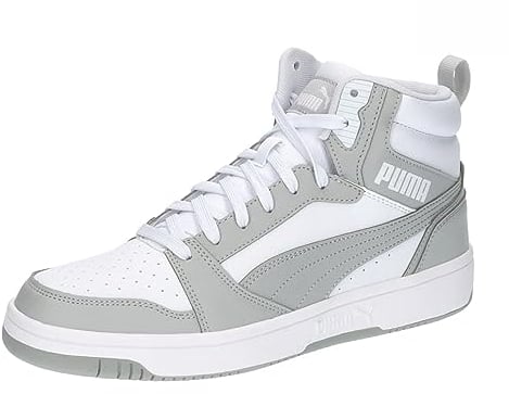 PUMA Rebound V6, Scarpe da ginnastica Unisex - Adulto, White Ash Gray, 38 EU