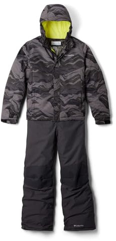 Columbia Unisex Kids Buga Set, Snowsuit Ski Jacket and Pants Set, Black Tectonic, Size S