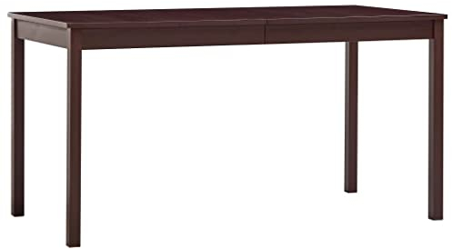 WIFESE Esstisch 140x70x73 cm Dunkelbraun Kiefernholz EsszimmermöBel KüChe Tisch Esszimmertische KüChentisch Tischplatte KüChentisch Kleiner Tisch Wohnzimmer Esstisch Holz KüChenmöBel Dining Table