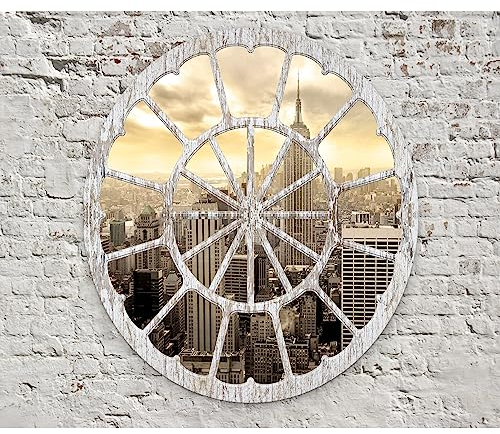 murando Fototapete Premium-Vlies New York 250x175cm Foto Tapete Schlafzimmer Wohnzimmer Vliestapete XXL Wandtapete Motivtapeten Bildtapete 3d Effekt Wand Dekoration Flur Wand City Stadt Ziegel Holz
