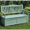 ARHAMS Gartenbank mit Stauraum, Gartenbank Holz, Retro Design, Gartenbank Massivholz, Outdoorbank mit Rückenlehne Und Armlehnen, Verandabänke Outdoor (Color : Green)