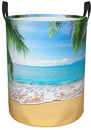 Grand panier à linge pliable en forme de feuilles de palmier - Pour salle de bain, chambre à coucher