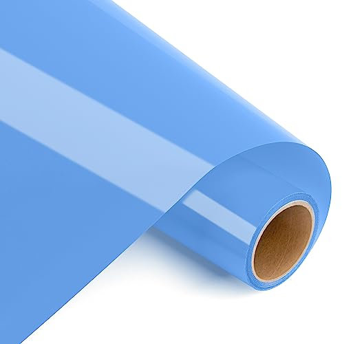 Prime Vinyl Heat Transfer Vinyl 12 x 4ft Iron On Vinyl for T-Shirts, Sky Blue HTV for Silhouette Cameo, Cricut Maker, Heat Press Vinyl for Clothes, Hats, Pants, Other Fabrics