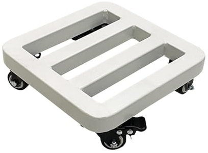 XPLKQXE Transportroller, Multifunktion Bremsscheibe, Steel Flower Pot Base, Möbelhund Roller, 300 Pfund Tragfähigkeit (Farbe : Weiß, Größe : 25x25x9cm)