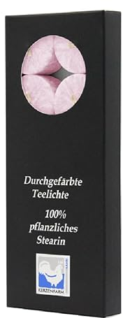luterna Teelichter aus Stearin, 18/38 mm, Pastellaltrosa, KERZENFARM HAHN, Brenndauer ca. 4h, 10 Stück pro Verpackung