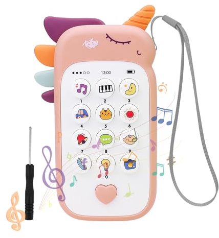 BouGPeng Baby Telefon Musikalisches Spielzeug Babyspielzeug Smartphone-Spielzeug für Kinder ab 6 Monaten Telefon Spielzeug Geschenk mit Liedern Sounds Text und blinkenden Lichtern