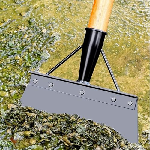 Pelle de jardin multifonctionnelle, en acier inoxydable, pour désherber les mauvaises herbes et la mousse, pour désherber les mauvaises herbes, les plantes agricoles (23 cm, noir)
