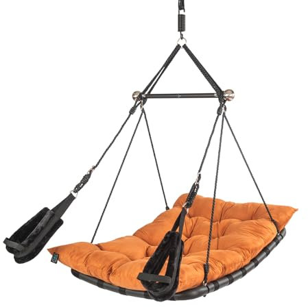 Liebesschaukel Luxus Private Euphoria® - Bequeme Sexschaukel mit Stil - Farbe Orange-Braun