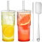 ALINK 570ML Bubble Tea Glasbecher mit Deckel und Strohhalm，2 Pack High Borosilicate Glas Tumbler für Eiskaffee Saft Smoothie Wasser Tee, Geschenk 2 clean Pinsel