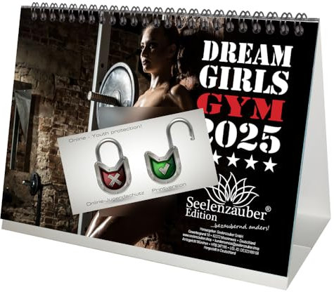 Sexy Dreamgirls Gym Fitness Sport Girl DIN A5 Tischkalender Querformat für 2025 Erotik - Seelenzauber