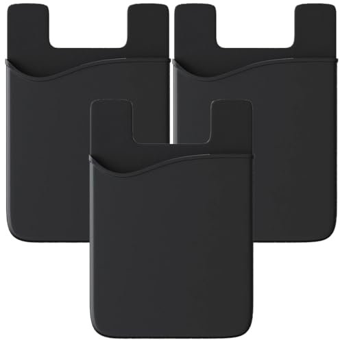 ZOKJSW 3pcs Kartenhalter Hülle für Smartphone selbstklebend Aufklebbare Silikon Kreditkarten Tasche