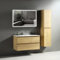 Alpenberger Badmöbel Set mit Waschbecken | Badezimmer Spiegel mit Beleuchtung | Badschrank Hochschrank | Hängeschrank Bad | Waschtisch mit Unterschrank 100cm (Vivento 100 Eiche Natur)