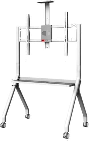 Universal TV Stand, Rolling Mobile TV Stand With Wheels For 55-100 Inch LCD LED Screens TVs, Height-Adjustable TV Cart With Shelf TV Base Stand (Color : White, Size : 55-100inch)