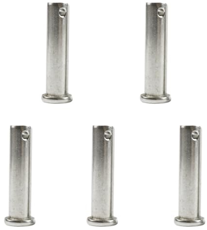 Aoktorkit 5 perni a foro singolo, 10 mm x 50 mm, in acciaio inox, a testa piatta, a forma di T, perno rotondo per sistemi di bloccaggio con perno di traino