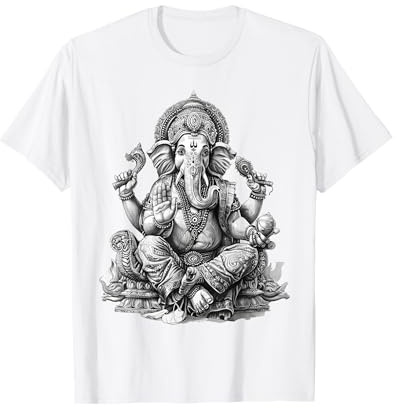 Ganesh spiritueller Hindu Gott Elefant Yoga Meditation T-Shirt