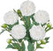 Hollyone 5 Stück Künstliche Dahlien Weiß Kunstblumen Zweige mit Knospen, Dahlie Blumenarrangement Langen Stiel Gefälschte Blume Seidenblume für Vase Tischdeko Hochzeit Heimdekoration
