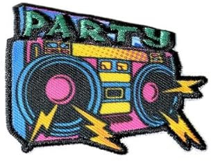 3 Aufnäher zum Aufbügeln, Pop Art Party, 6,3 cm x 4 cm