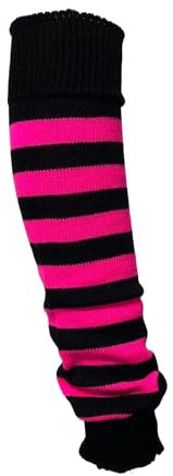 ANZEE Leg Warmers for Adult Ladies & Girls Stay Warm and Stylish Women Knitted Ankle Striped Leg Warmers Party Dance, Sports, Yoga Accessories (Pink Black, One Size (Fit All))