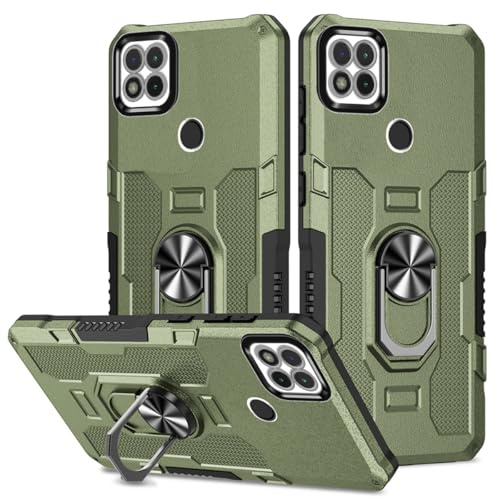 Sidande Handyhülle Für Xiaomi Redmi 9C/Redmi 10A/Redmi 9C NFC/Redmi 9 Activ Hülle, Robuste Ständerhalterung mit eingebautem Magnet-Autohalterung Stoßfeste Kamera Schutzhülle für Xiaomi Redmi 9C Grün