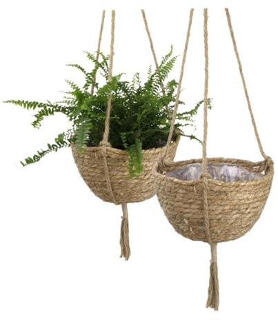 Veesper Panier de Suspension des herbiers Marins, Plante tissée de Plante Suspendue Rangement de Pot de Rangement de Suspension de paniers Suspendus en intérieur