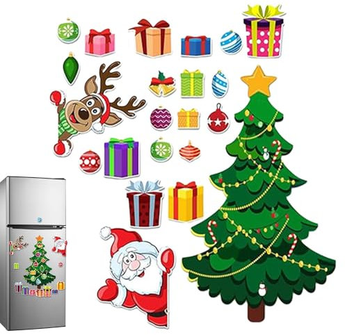 Árbol De Navidad Magnético para Refrigerador, Árbol De Navidad, Juegos De Pegatinas Magnéticas para Refrigerador, Decoración Navideña, Imanes De Nevera De Navidad Hechos A Mano para Decoración
