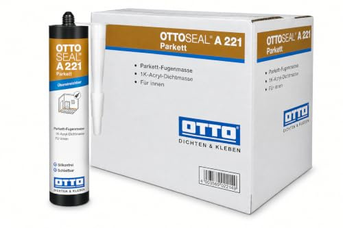 OTTO-SEAL A221 Parkett 20 x 310 ml Buche Hell, Can. Ahorn Parkett-Fugenmasse für Parkett Laminat Holzdielen Korkböden Boden- und Sockelleisten Reparaturfugen an Holz