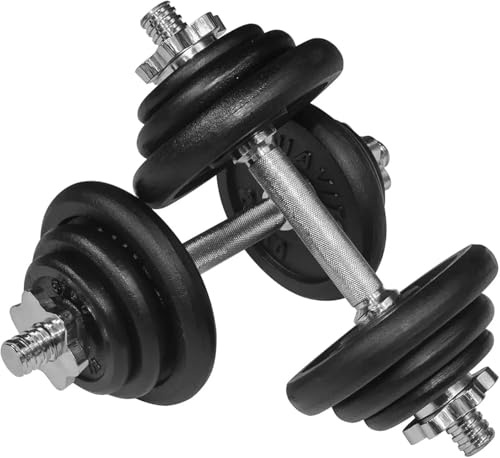 Cast Iron Adjustable Dumbbells and Barbell Weight Set for Men and Women 15kg 20kg 30kg Strength Training and Home Workout Equipment (30, Kilograms)