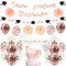 Xietaea Prüfung Bestanden Deko Set - Abschluss Dekoration mit Graduation Luftballons Girlande, Schärpe Ballons und Tortendeko zum Abschlussfeier Dekorationen (Rosegold)