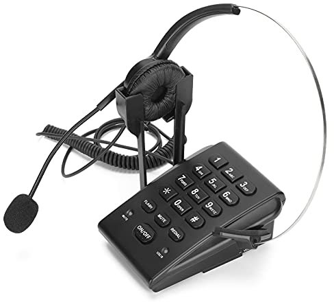 Haofy HT700 Omnidirektionales Schnurgebundenes Telefon mit Headset für Hochwertigen Klang Im Callcenter-Büro, Kabelgebundenes Telefonset mit Weichen Ohrpolstern für den 24/7-Einsatz
