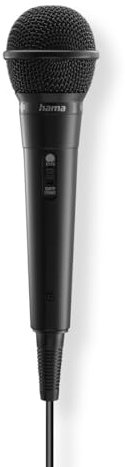 Hama Mikrofon (dynamisches Mikrofon, Handmikrofon mit Kabel, 3,55mm Klinke/6,35mm Klinke, ideal als Karaoke Mikrofon, für Vorträge, Gesang, Veranstaltungen, mit EIN-/Aus-Schalter)