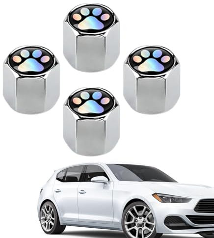 Tire Footprint Nozzle Cap, Aluminum Alloy Valve Covers, Colorful Footprint