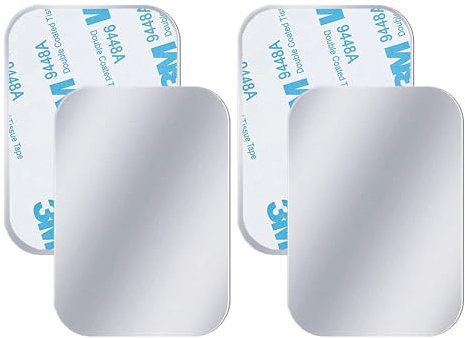 sphires 4 Pack Metal Plate for Magnetic Phone Car Mount 4 X Rectangle Metal Plate for Car Magnetic Phone Holder