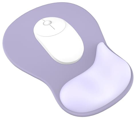 Giecy Mouse Pad with Gel Wrist Rest, Ergonomic Comfortable Computer Wrist Support for Laptop, Pain Relief Mousepad with Non-Slip PU Base for Office & Home (Purple)