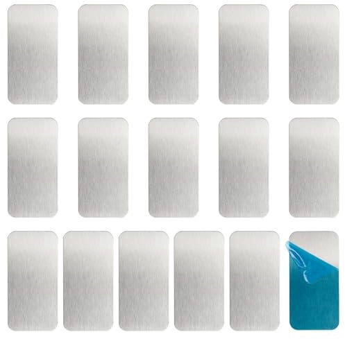 16 Pcs Adhesive Metal Plates for Magnetic Under Cabinet Lights, Stick-On
