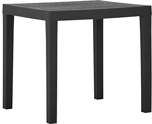 SDWEHO7 Gartentisch Balkontisch Wetterfest Outdoor Garten Terrasse Esstisch Grau 79x65x72 cm Kunststoff