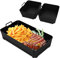 2+1 Air Fryer Grill Pan & Crisper Plate Set for Ninja Foodi AF500UK 10.4L 7-in-1 DualZone - Replacement Grill Plate, Tray Accessories Dishwasher Safe (2+1 Black)