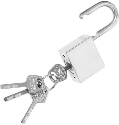 HOMSFOU Cadenas Acier Inoxydable Pour à Main Boîte à Bijoux Bagages Avec Clé Résistant