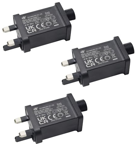 BEISHIDA 12V 1500mA Class 2 Power Supply Adapter,IP44 LED Transformer Replacement for String Light/Inflatable Device/Holiday Christmas Lights, 3pack