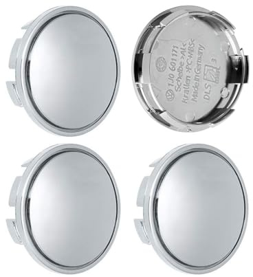 JUKOTA 4 StückNabendeckel 56 mm, Universal Radnabenkappen aus Hochwertiges ABS, Radnabenabdeckung Polierte Oberfläche, Ersetzen Kompatibel mit VW und Audi Alufelgen